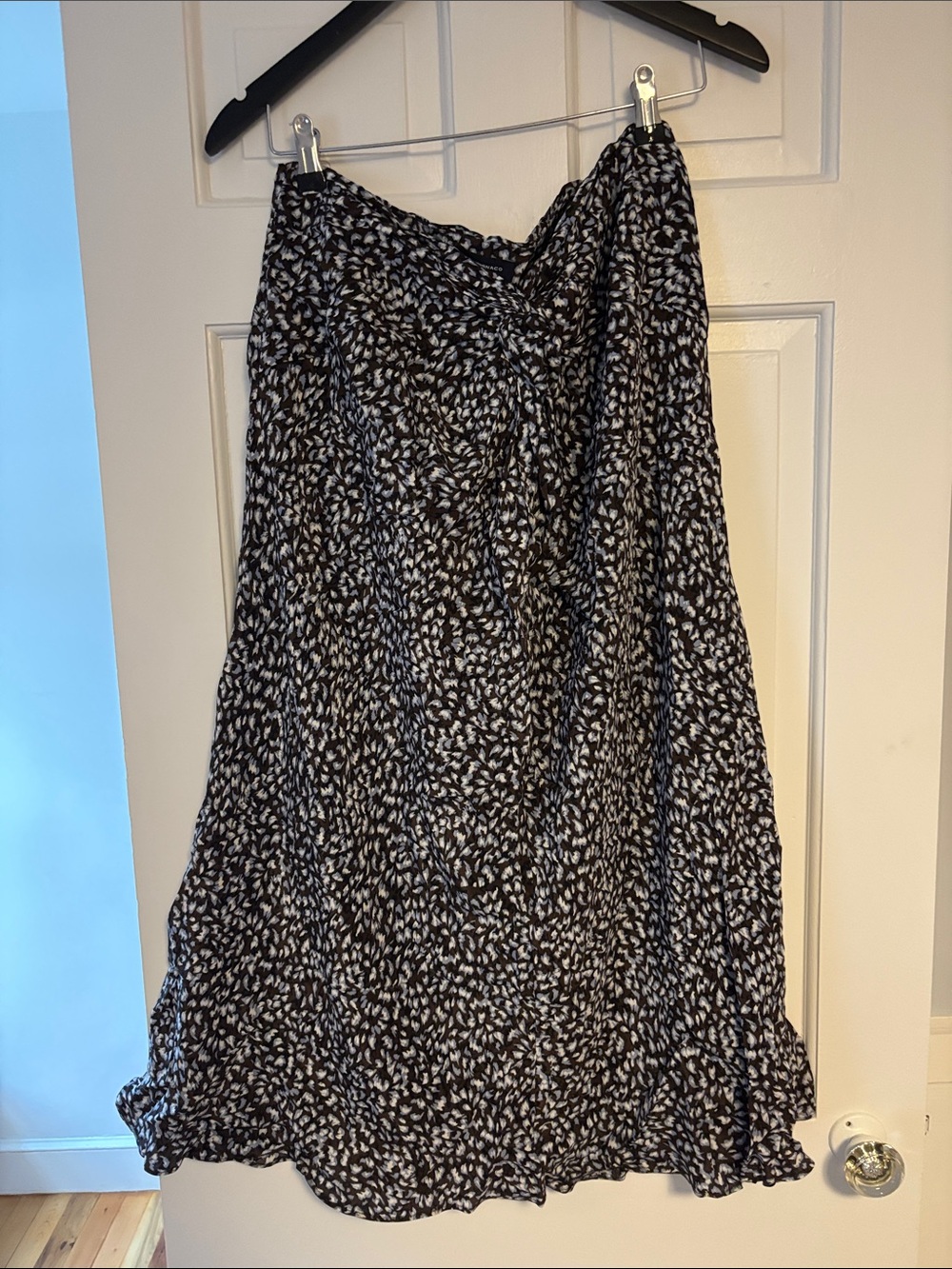 Club Monaco Black and White Floral Maxi Skirt
